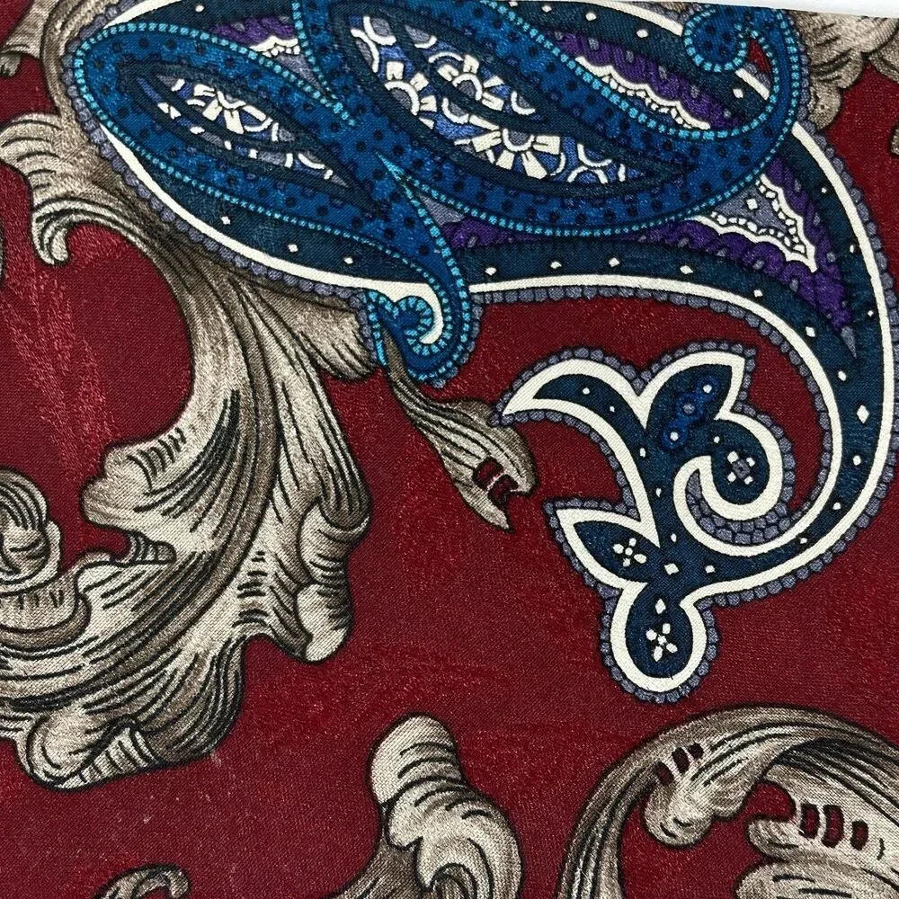 Oscar de la Renta Ties 3 Vintage Couture Paisley Stripe Blue Red Green Silk Y2K